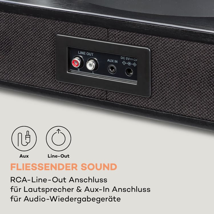 TT-Classic Plus Plattenspieler Staubschutz Bluetooth Record-Funktion 33/45/78 U/min Schwarz