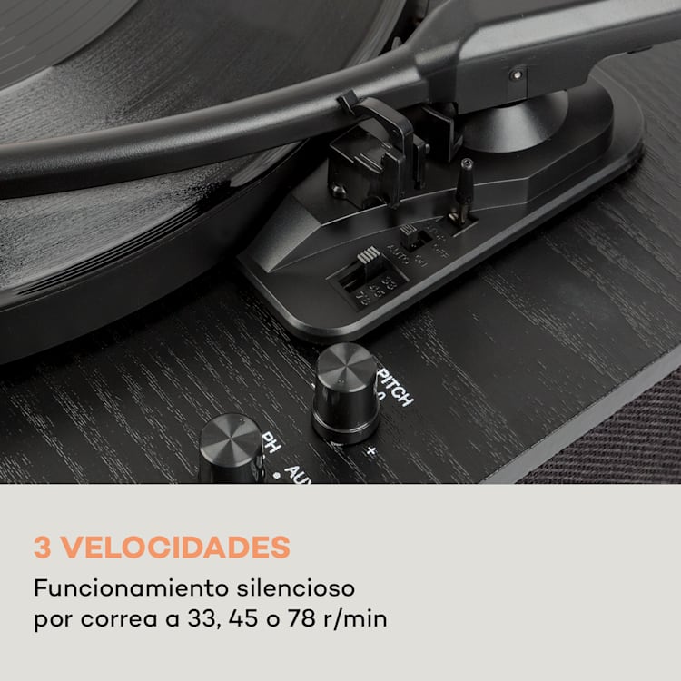 TT-Classic Plus Tocadiscos Protección contra polvo Bluetooth Función de grabación 33/45/78 rpm Negro