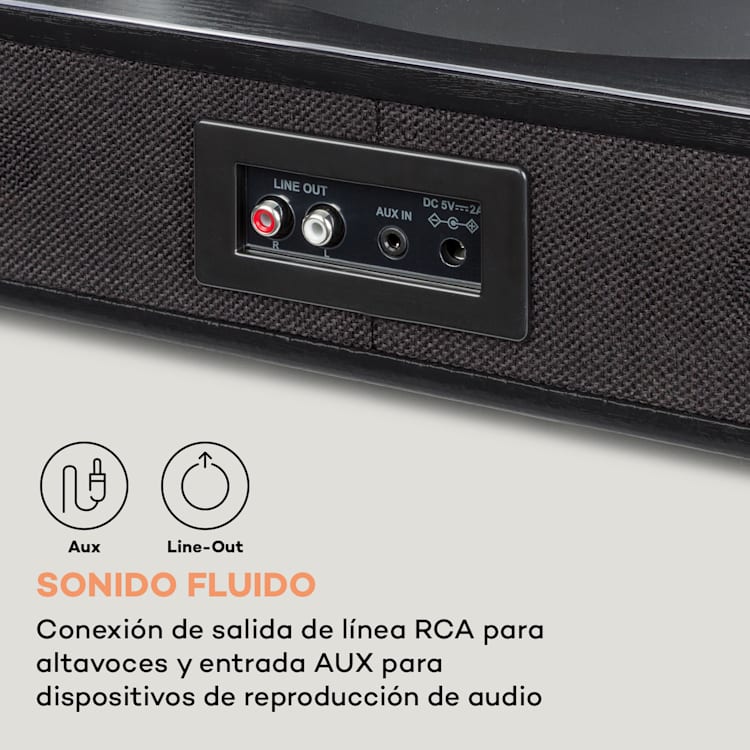 TT-Classic Plus Tocadiscos Protección contra polvo Bluetooth Función de grabación 33/45/78 rpm Negro