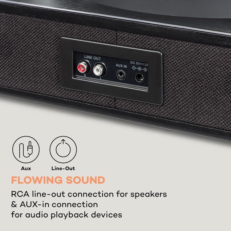 TT-Classic Plus, Lemezjátszó, Porvédő fedél, Bluetooth, 33/45/78 fordulat/perc Fekete