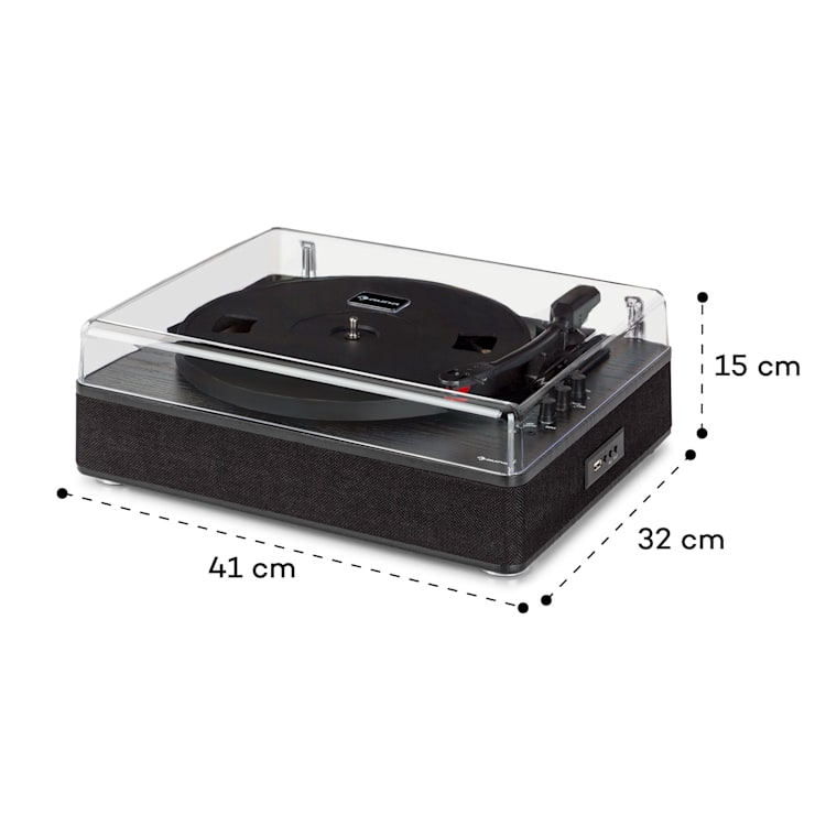 TT-Classic Plus, Lemezjátszó, Porvédő fedél, Bluetooth, 33/45/78 fordulat/perc Fekete