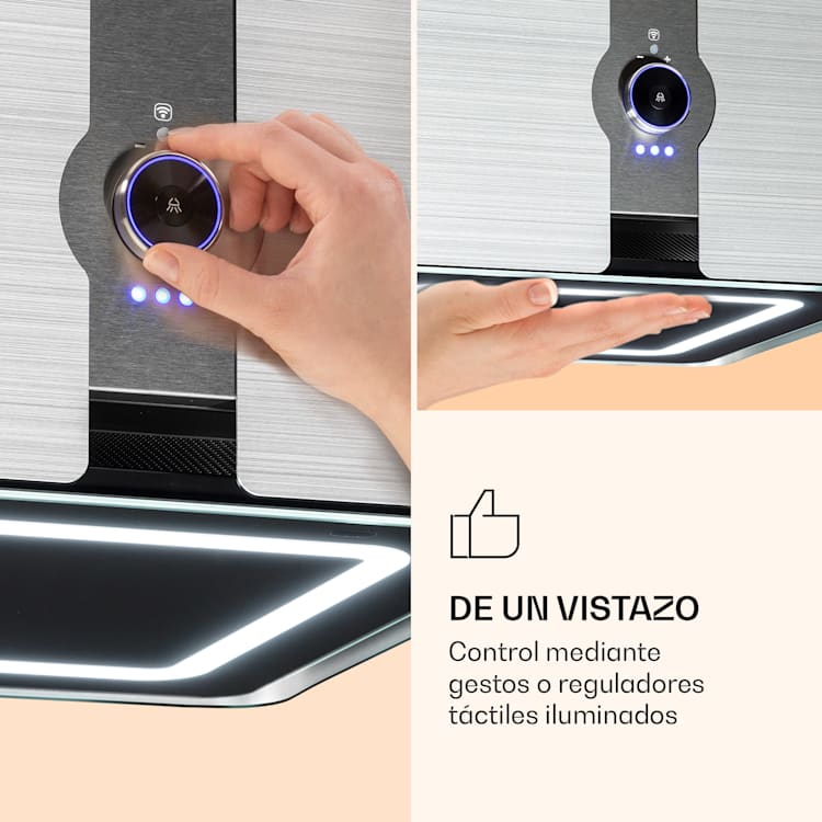 Futurelight Smart bonete de recirculación 420m³/h LED acero inoxidable Plata