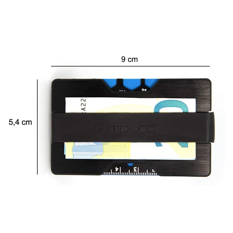 NANO Slim Wallet Wallet extra-flat 12 cards Coin pocket Aluminium Black