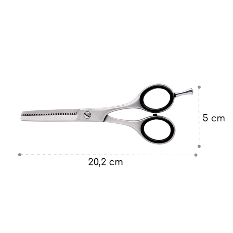 Tijeras de entresacar Alpha Premium extra afiladas microdentadas por una sola cara incl. estuche de tijeras