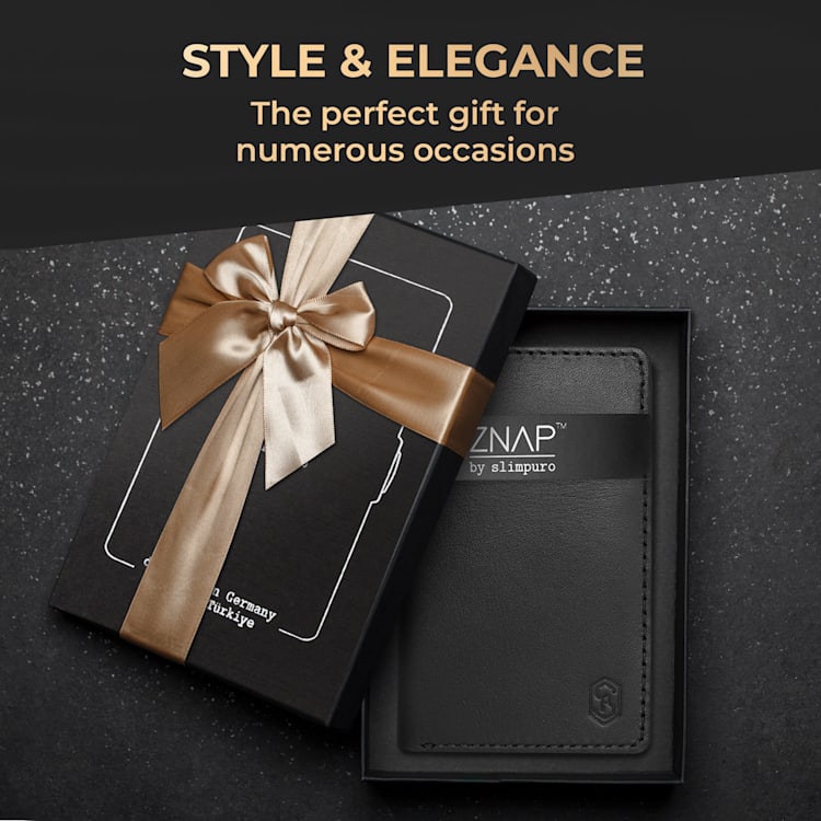 ZNAP Slim Wallet 8 pasjes muntvak 8,9 x 1,5 x 6,3 cm (BxHxD) RFID bescherming Standard | Zwart