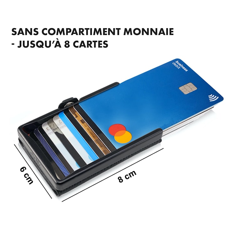 ZNAP Slim Wallet 8 pasjes muntvak 8 x 1,5 x 6 cm (BxHxD)
RFID bescherming korrelig | Zwart