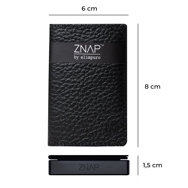 ZNAP Slim Wallet 8 Carteira de Bolso de Moedas e Cartão 8 x 1,5 x 6 cm (LxAxP)
Proteção RFID granenciado | Preto