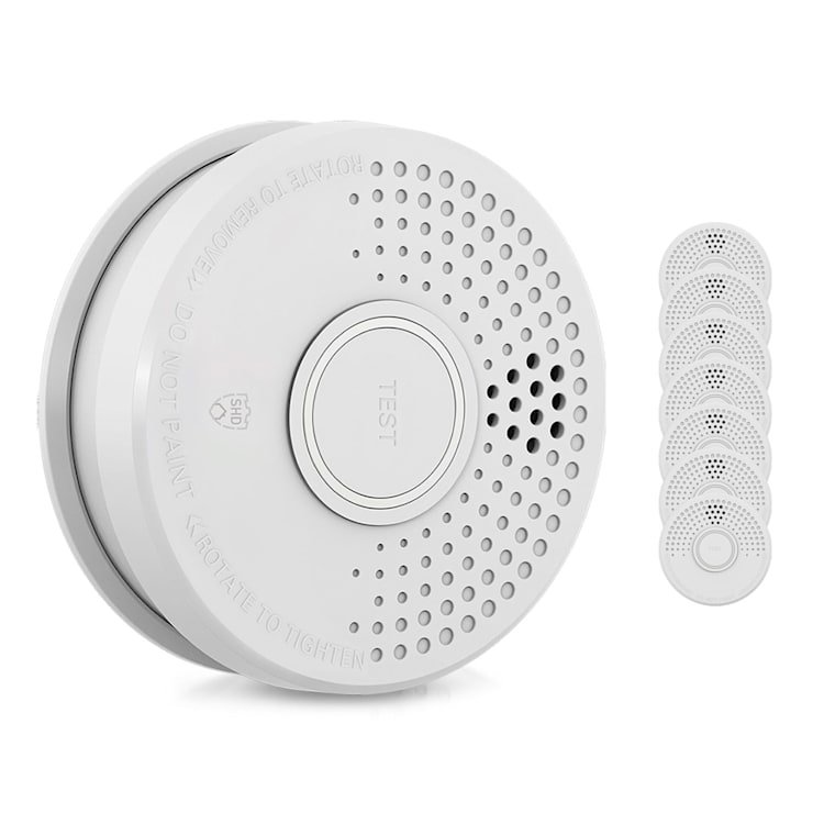 Detetor de fumo DOF39 Plástico Sinal de aviso: 85 dB 9V Funciona a pilhas 8 peças