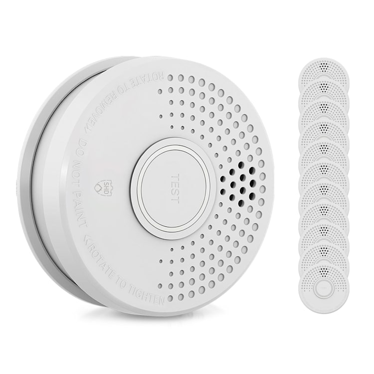 DOF39, detektor dima, plastika, požarni alarm: 85 dB, 9V na baterije 12er-Set