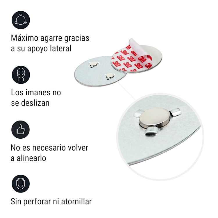Magnetic Mount Soporte magnético para detectores de humo a partir de 7 cm Ø Autoadhesivo Set de 20 unidades