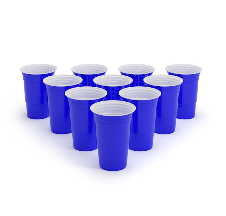 Williams, pahare albastre pentru petrecere beer pong, în stilul universităților americane, 473 ml, bile și regulament 200 bucăți