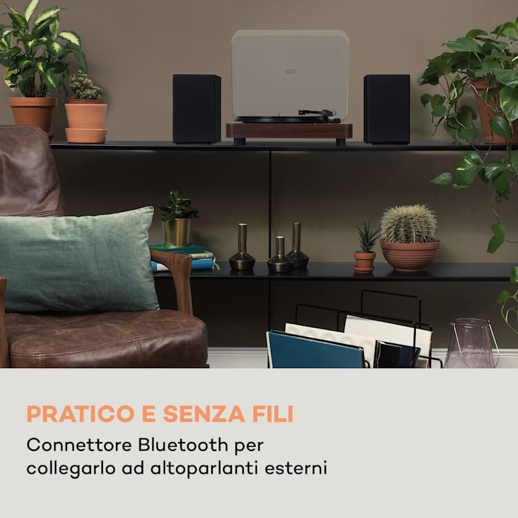 Giradischi TT-Classic Light Copertura antipolvere Bluetooth 33/45/78 giri/min noce