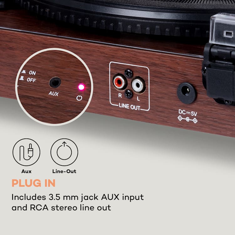 TT-Classic Light Gira-discos Proteção contra o Pó Bluetooth 33/45/78 rpm noz