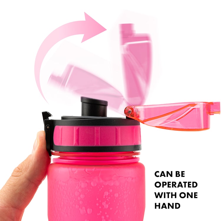 Lyseren kinderdrinkfles 600 ml met schaalverdeling lekvrij vruchtfilter Candy Pink
