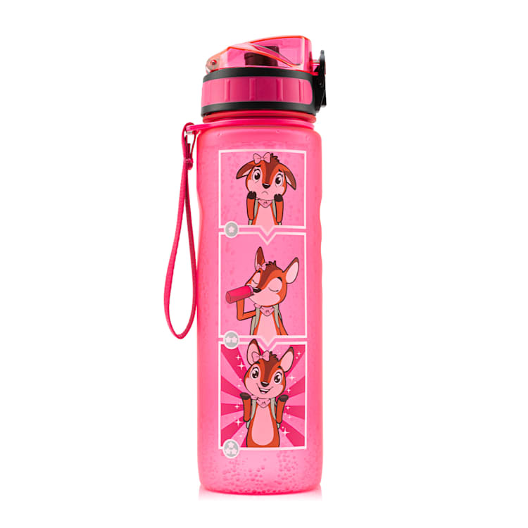 Lyseren kinderdrinkfles 600 ml met schaalverdeling lekvrij vruchtfilter Candy Pink