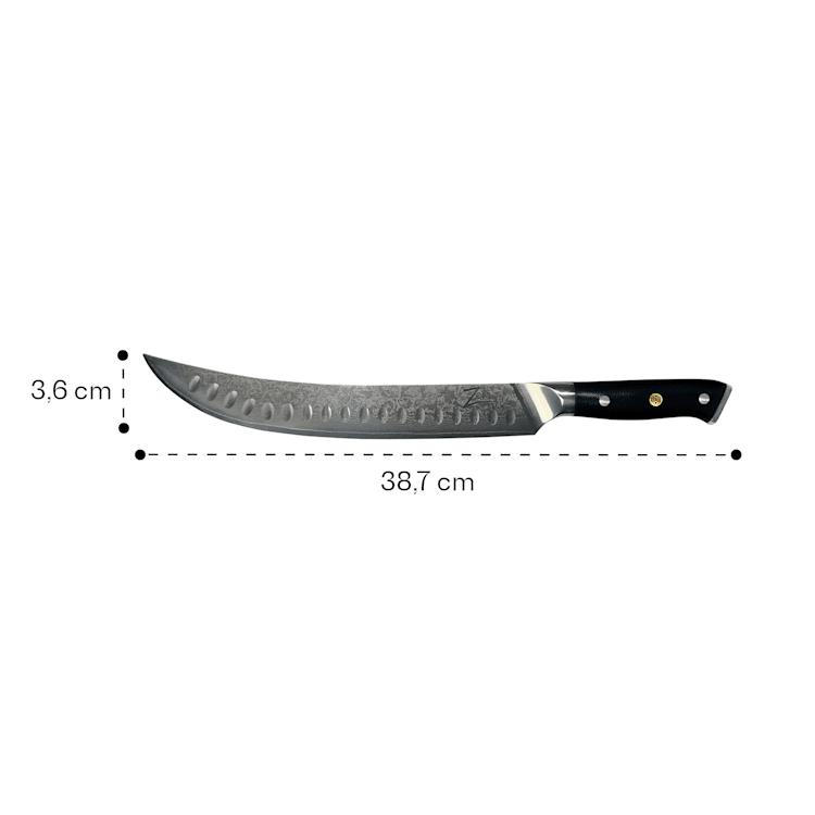 Alpha-Royal Japanese séria, 10" mäsiarsky nôž, damašková oceľ Butcher's knife