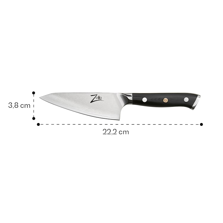 Cuchillo Honesuki de 4,5 serie japonesa Alpha-Royal acero de Damasco Honesuki knife
