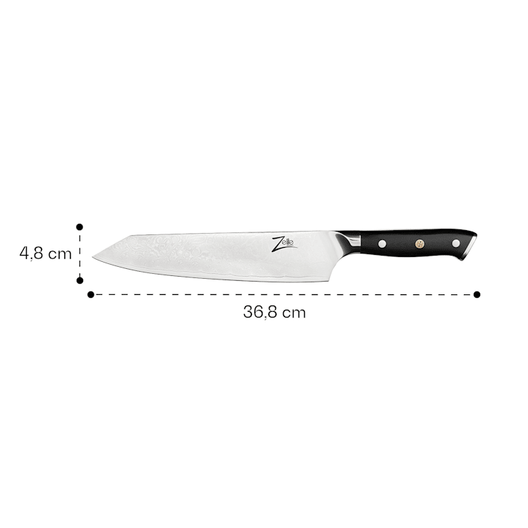 Cuchillo Kiritsuke de 9" serie japonesa Alpha-Royal acero de Damasco Critical knife