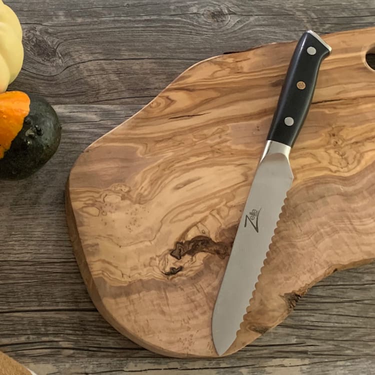Alpha-Royal Japanese Serie - Coltello multiuso da 5,5", seghettato, acciaio damascato Serrated knife