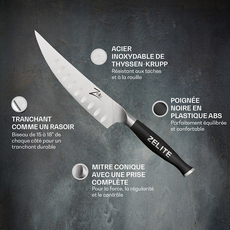 Couteau à désosser série Comfort Pro 6" Acier inoxydable 56 HRC à lame alvéolée Fillet knife