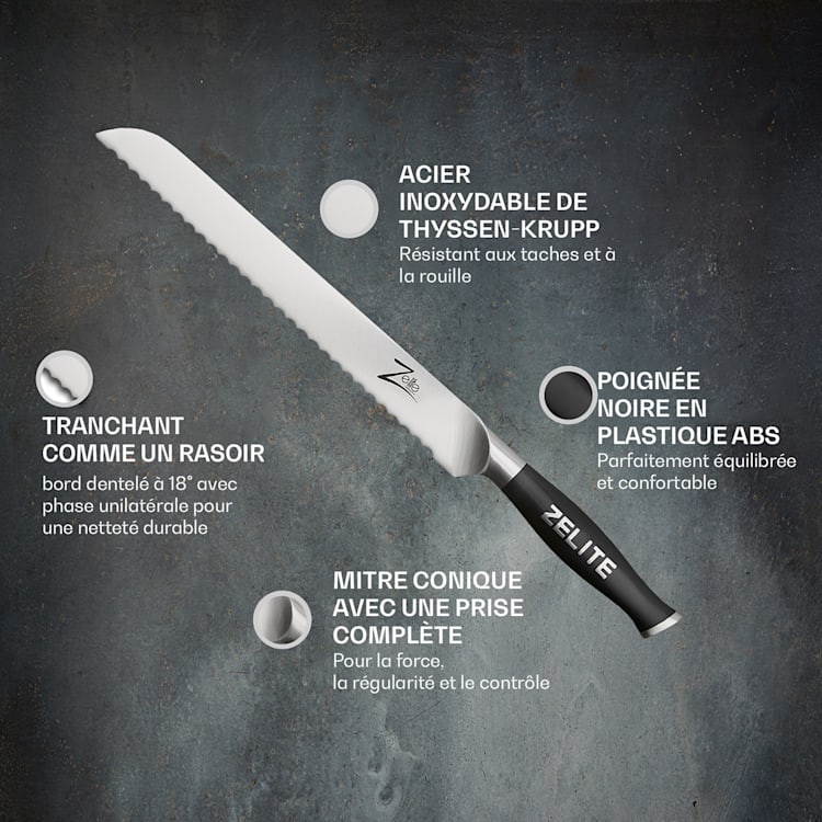 Couteau à pain 10" série Comfort Pro lame dentelée 56 HRC Bread knife