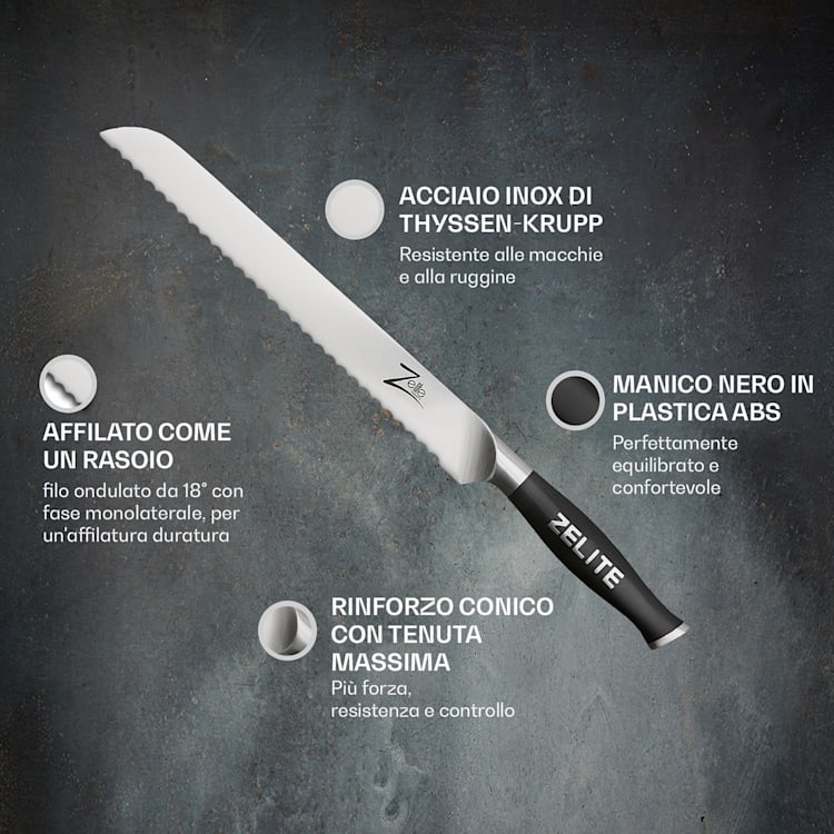 Comfort Pro Serie - Coltello da pane da 10", 56 HRC, seghettato Bread knife