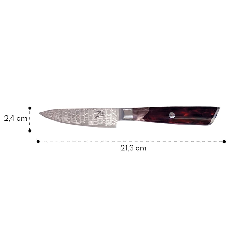 Infinity Wave, 4" nôž na lúpanie, 61 HRC, damašková oceľ Paring knife