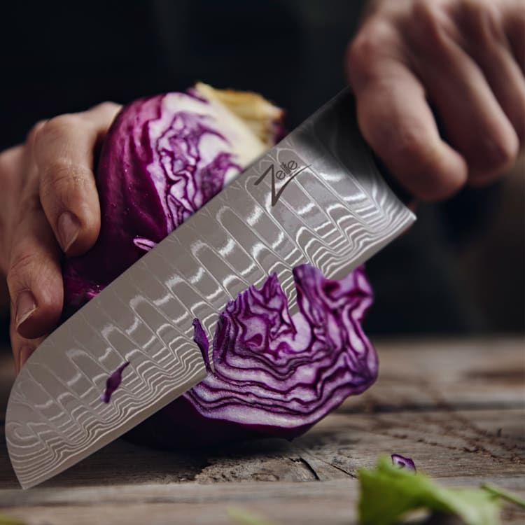 Infinity Wave, 7" nôž santoku, 61 HRC, damašková oceľ Santoku knife