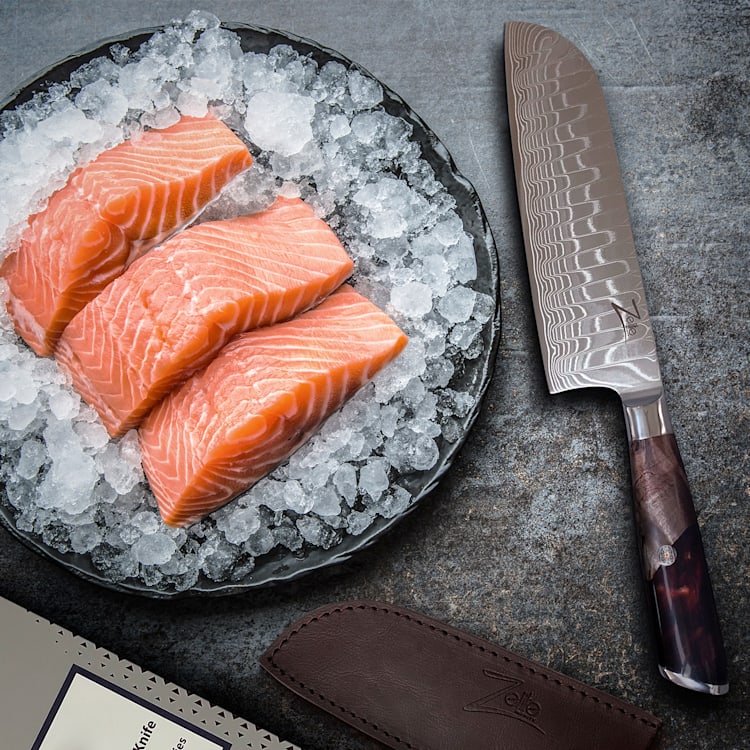 Infinity Wave, 7" nôž santoku, 61 HRC, damašková oceľ Santoku knife