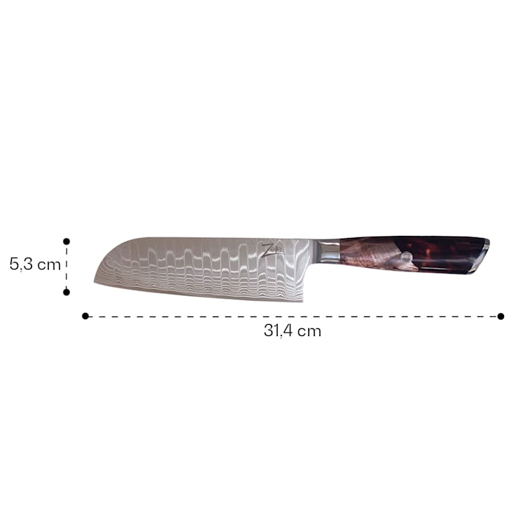 Infinity Wave, 7" nôž santoku, 61 HRC, damašková oceľ Santoku knife