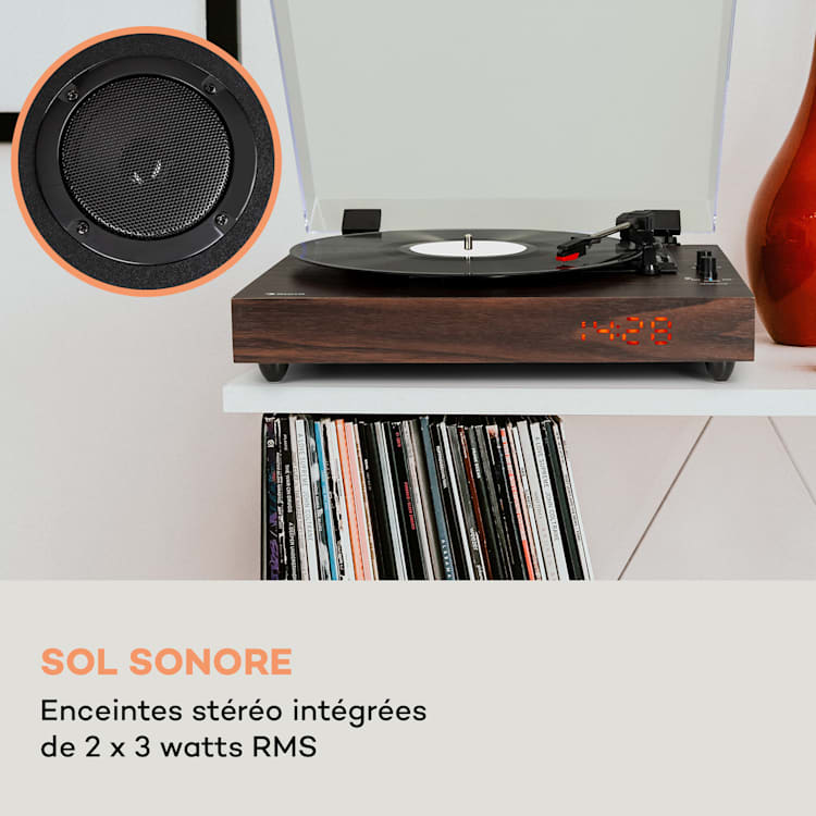 TT-Classic Light platenspeler stofkap Bluetooth incl. luidspreker 33/45/78 rpm hout