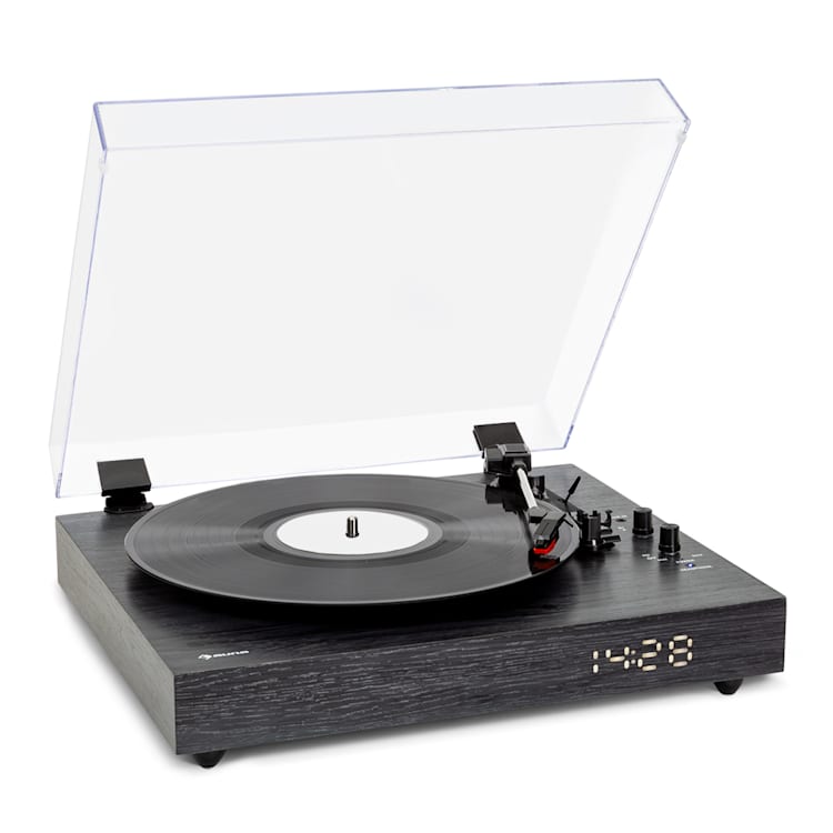 auna TT-Classic Chrono - Giradischi, copertura antipolvere, Bluetooth, altoparlanti incl., 33/45/78 giri/min.