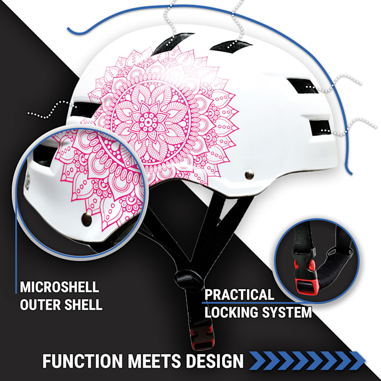 Skate- en fietshelm Microshell EPS binnenschaal ventilatiesysteem
