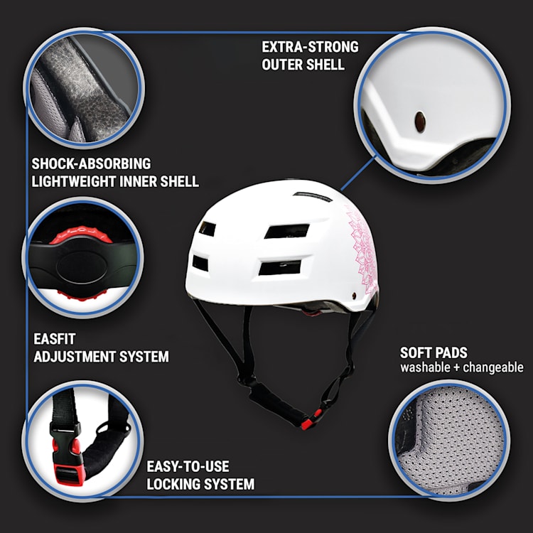 Skate- en fietshelm Microshell EPS binnenschaal ventilatiesysteem