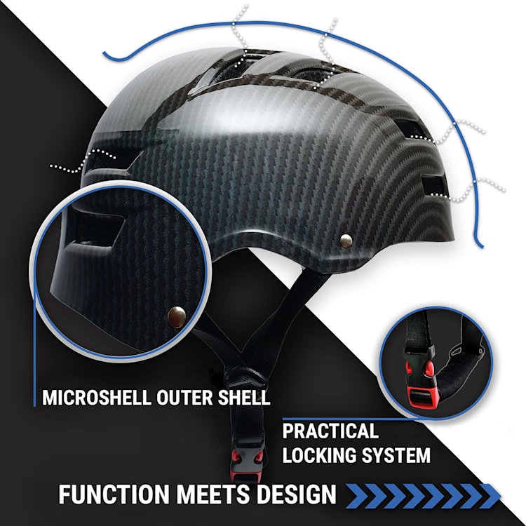 Skate- en fietshelm Microshell EPS binnenschaal ventilatiesysteem