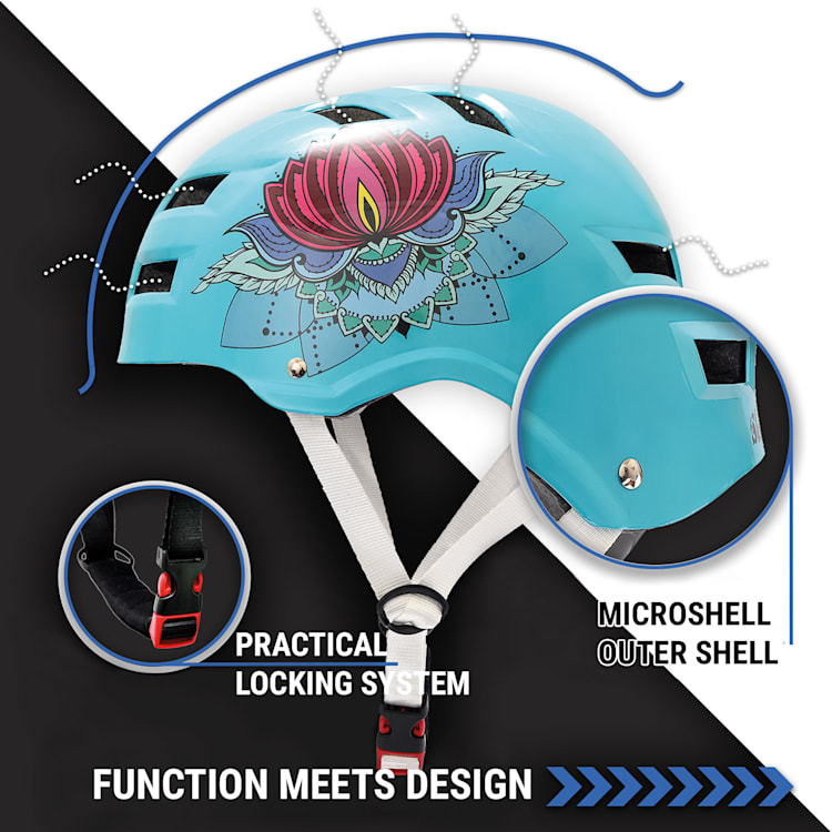 Skate- en fietshelm Microshell EPS binnenschaal ventilatiesysteem