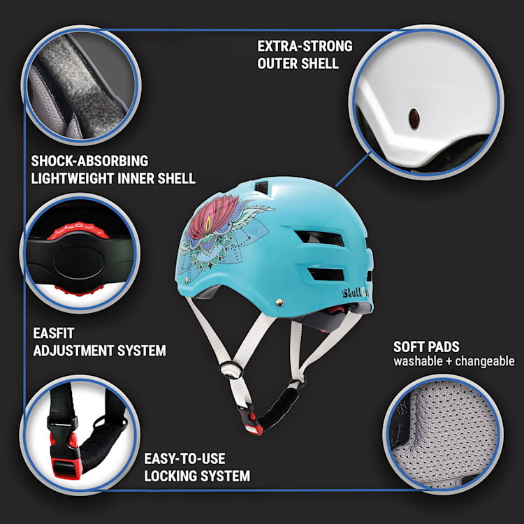 Skate- en fietshelm Microshell EPS binnenschaal ventilatiesysteem