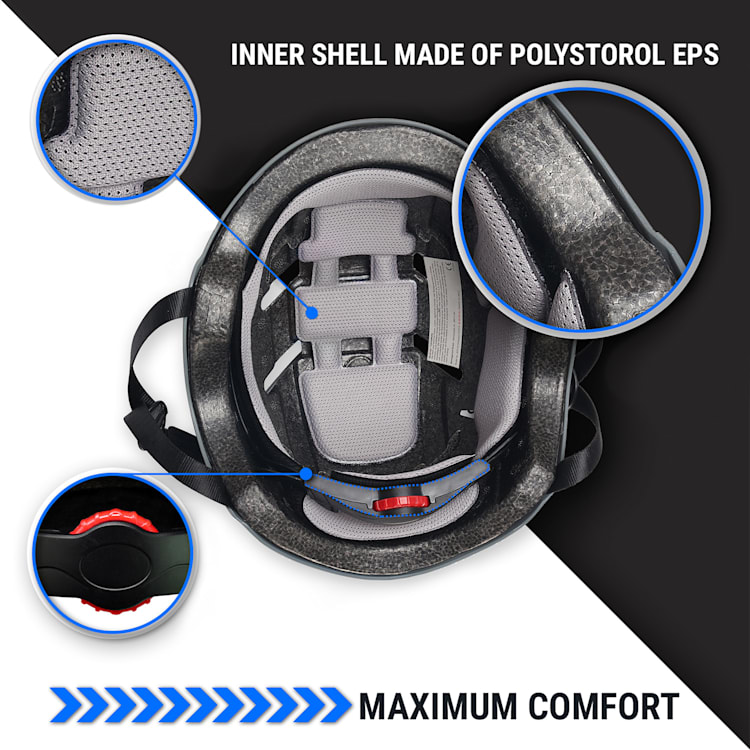 Skate- en fietshelm Microshell EPS binnenschaal ventilatiesysteem