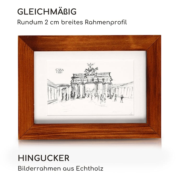 Kenton Bilderrahmen 3er-Set rechteckig 14 x 9 cm Passepartout Glas Rost