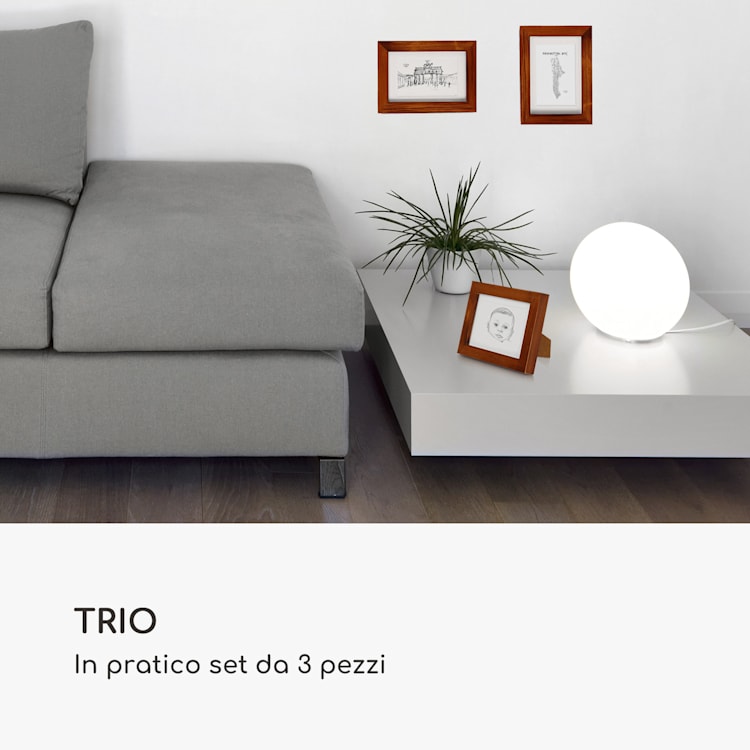 Kenton - Set di 3 cornici, rettangolari, 14 x 9 cm, passepartout, vetro ruggine