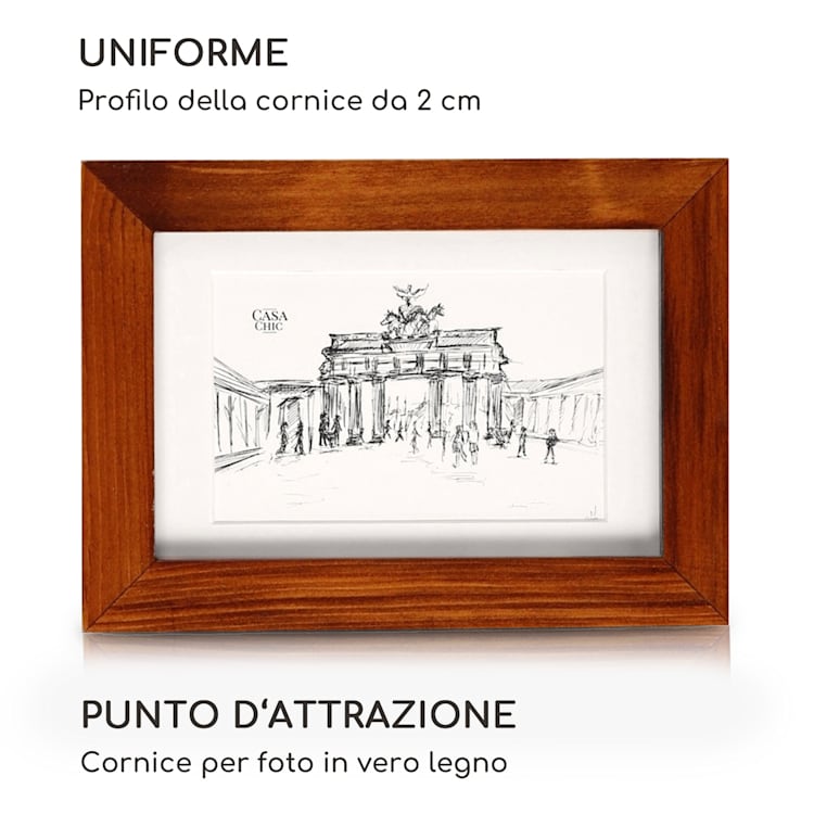 Kenton - Set di 3 cornici, rettangolari, 14 x 9 cm, passepartout, vetro ruggine