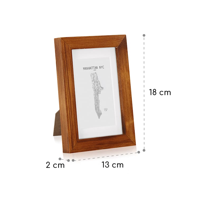 Kenton fotolijst set van 3 rechthoekig 14 x 9 cm passe-partout glas Roest