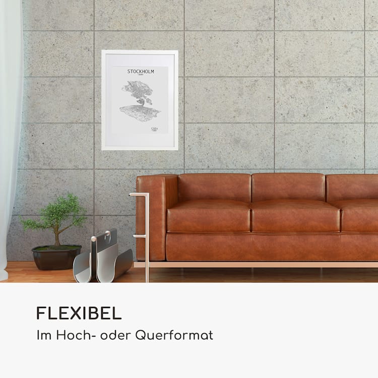 Kenton Bilderrahmen rechteckig 70 x 50 cm Passepartout Plexiglas Weiß