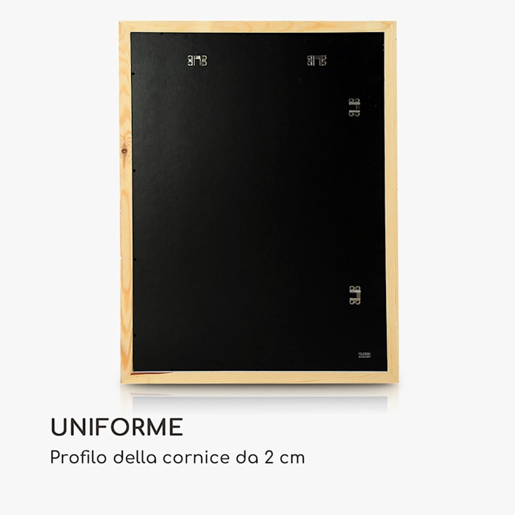 Kenton - Cornice rettangolare, 70 x 50 cm, passepartout, plexiglas Bianco