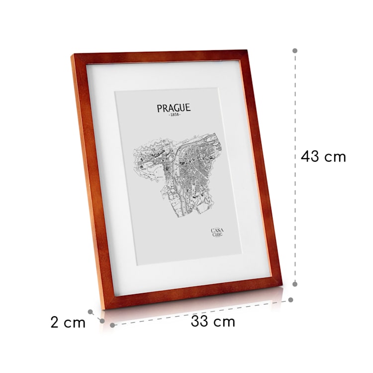 Kenton Bilderrahmen rechteckig 40 x 30 cm Passepartout Glas Rost