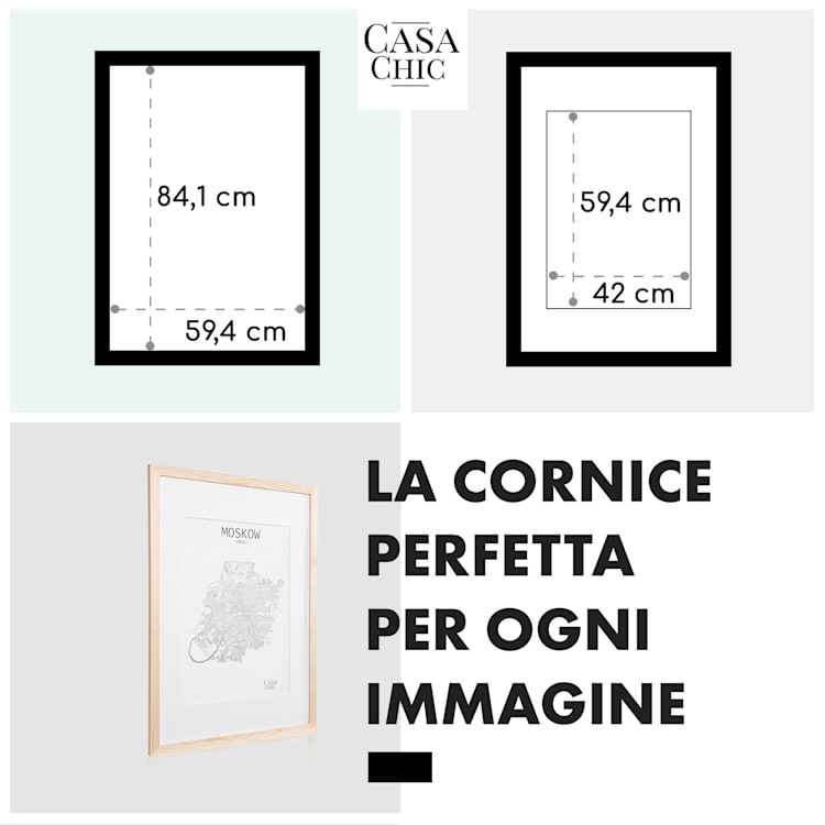 Kenton - Cornice rettangolare, DIN A1, passepartout, plexiglas