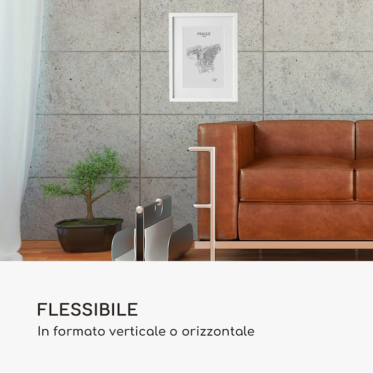 Cornice Everton - rettangolare, 40 x 30 cm, passepartout, vetro Bianco
