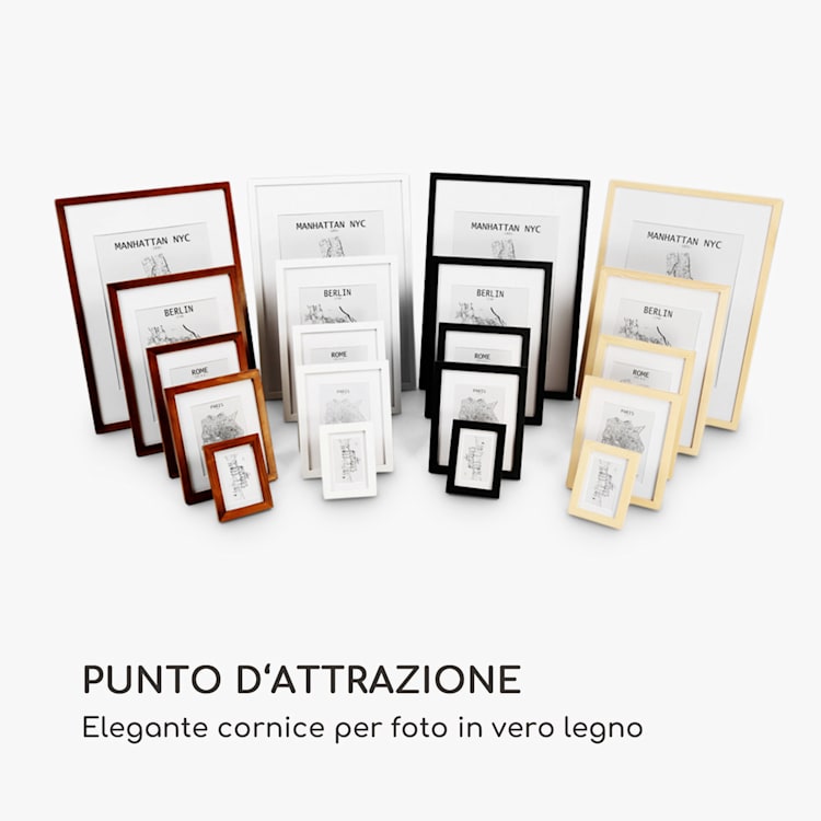 Cornice Everton - rettangolare, 40 x 30 cm, passepartout, vetro Bianco