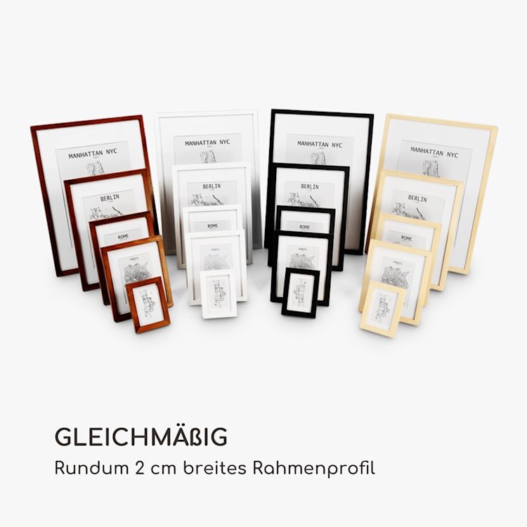 Everton Bilderrahmen quadratisch 25 x 25 cm Fotos Passepartout Glas Weiß