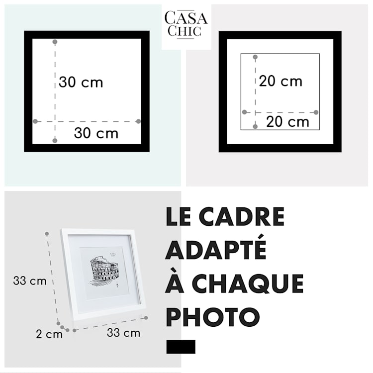 Everton fotolijst vierkant 25 x 25 cm foto's passe-partout glas Wit